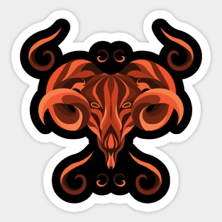 Aries Zodiac Sign - Orange Sticker